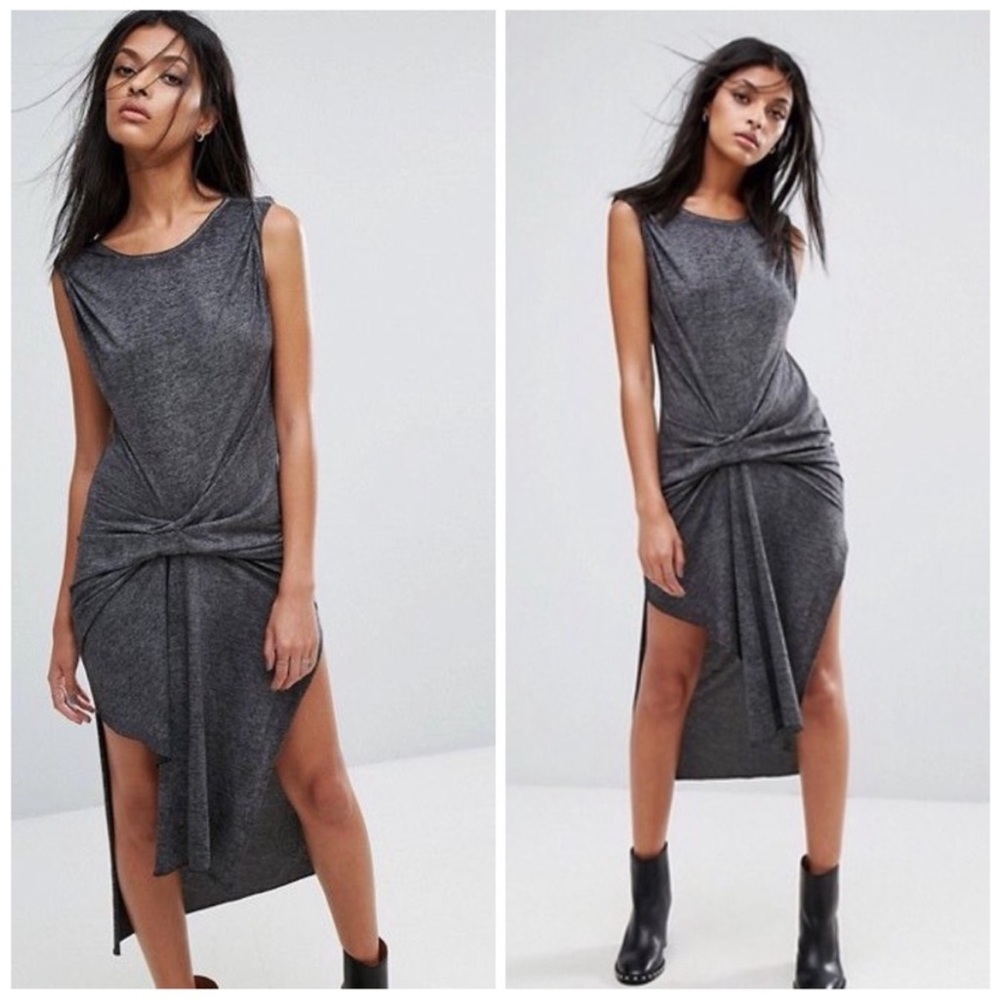 Allsaints Riviera Devo Dress Maxi Gray Size 4